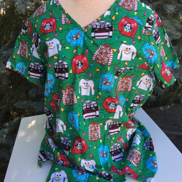 ugly christmas scrub tops